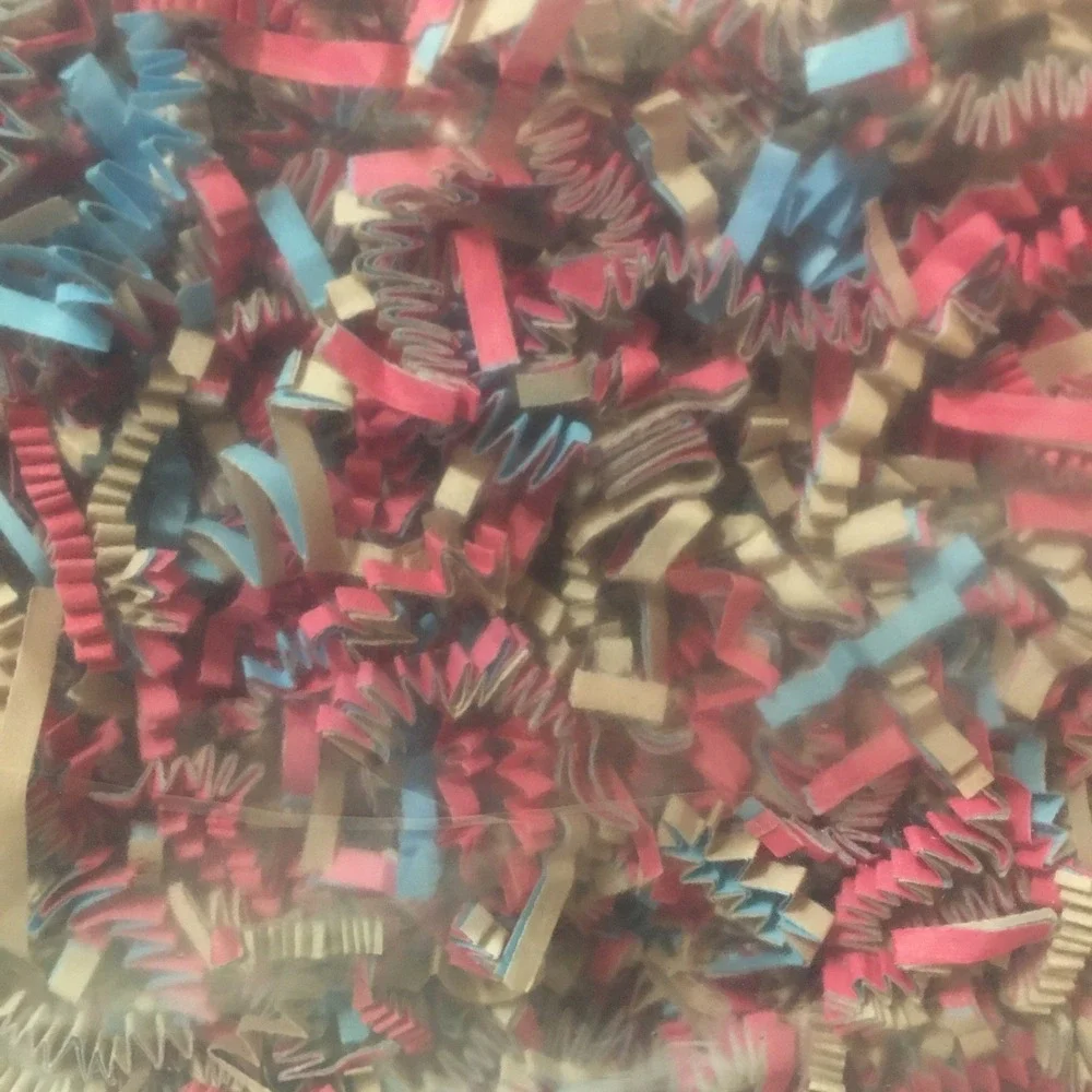 Crinkle Paper Shred Pink Blue Tan Baby Shower Gift Easter Baskets Ship Fill 6oz.